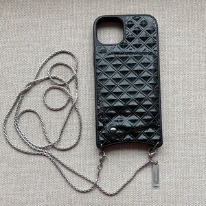 Bandolier Black “Sheila”Phone Case with Silver Chain for iPhone 15 Plus